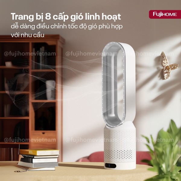 Quạt không cánh mini lọc không khí khử khuẩn Anion + UV Fujihome BF16_thumbnail_5