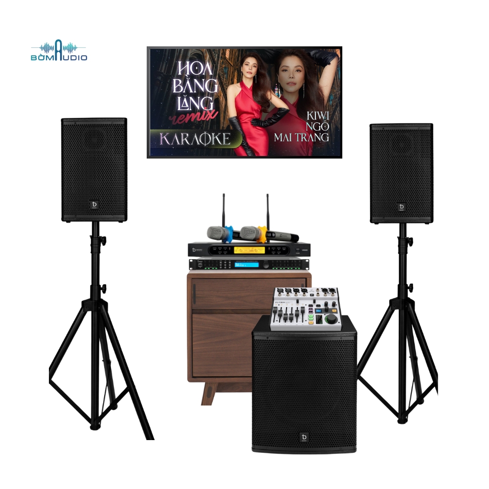 Combo Mixer BEHRINGER FLOW 8 + Loa DBACOUSTIC SL210-15SA + Micro DBACOUSTIC VM6000 + Crossover DBACOUSTIC XC4008 - B431_thumbnail_1