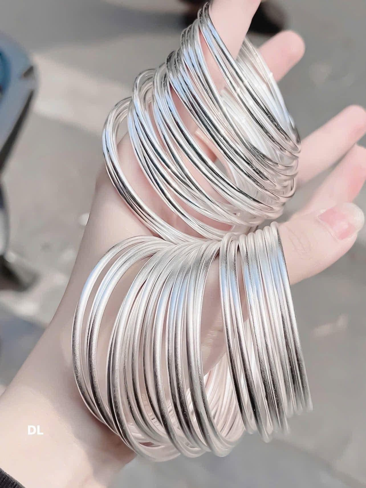 LT656 - Vòng kiềng bạc xi vàng trơn (rỗng)_thumbnail_2