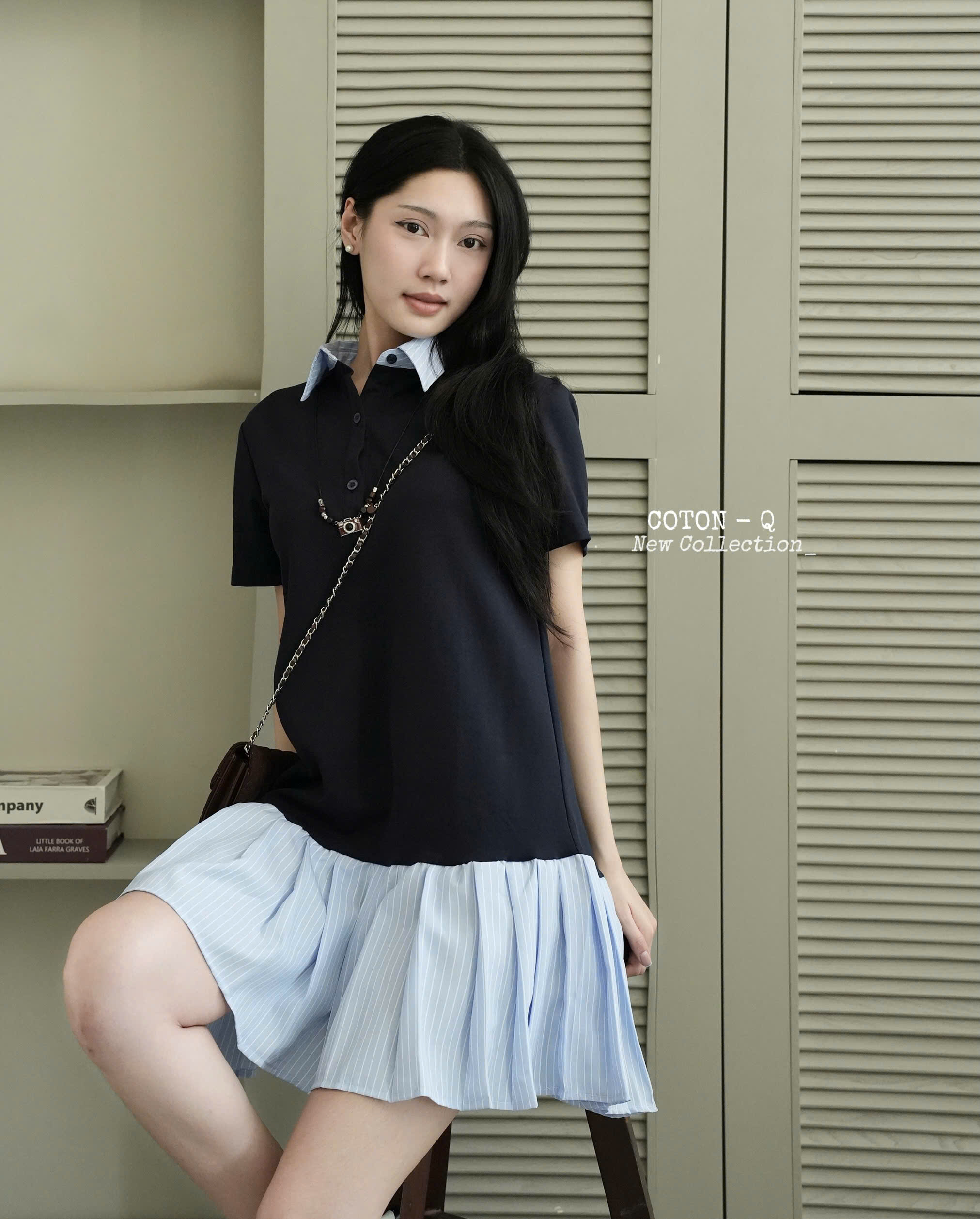 Đầm suông có cổ ( XANH ĐEN )_thumbnail_24