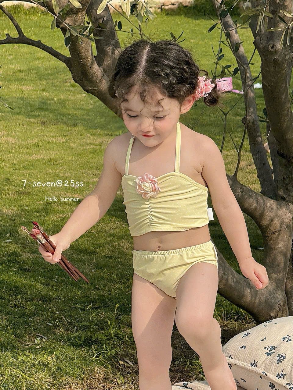 A150 - Set 2 dây vàng đính hoa hãng Seven