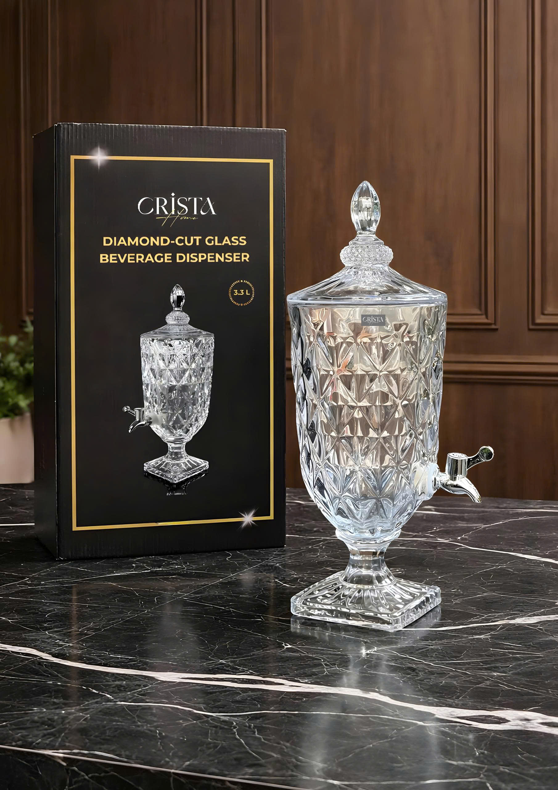 Bình thuỷ tinh vân kim cương có vòi 3.3L Crista Home_thumbnail_4