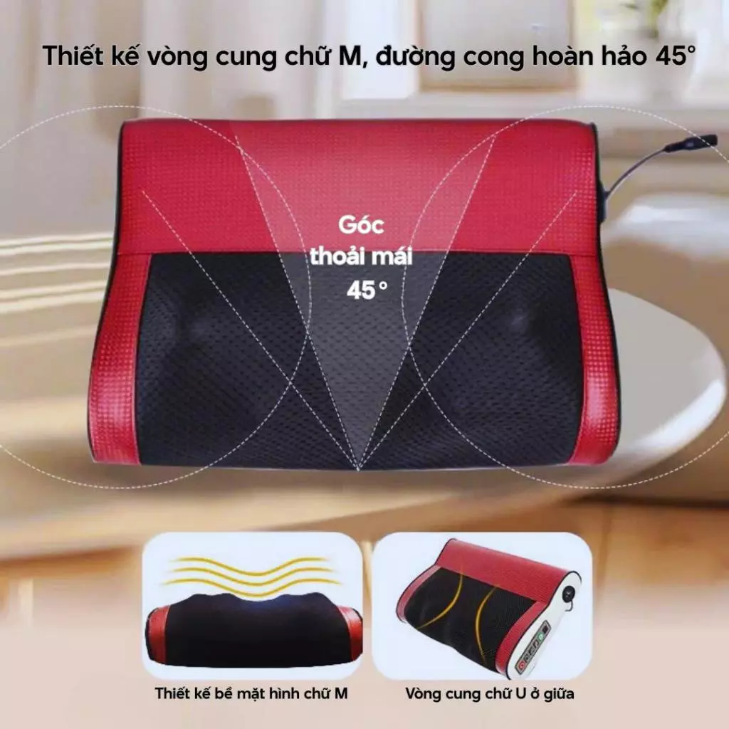 Gối massage cổ vai gáy 20 bi hồng ngoại, hỗ trợ giảm đau cổ vai gáy lưng cột sống, lưu thông tuần hoàn máu_thumbnail_3