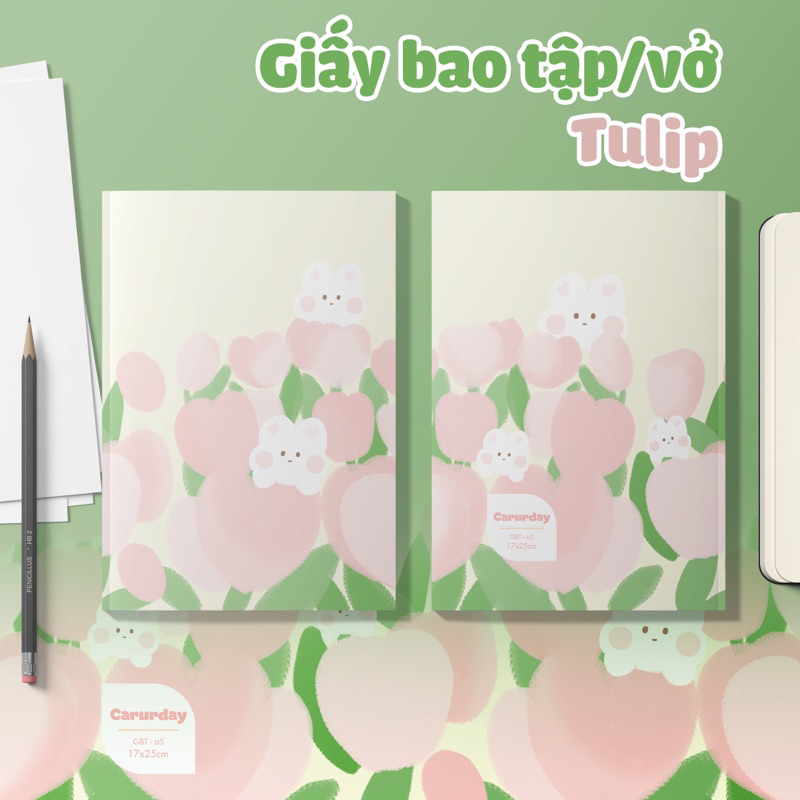 Giấy bao tập HOA TULIP siêu đáng yêu - Giấy bóng dày chất lượng, hình in rõ nét, màu sắc tươi tắn_thumbnail_1