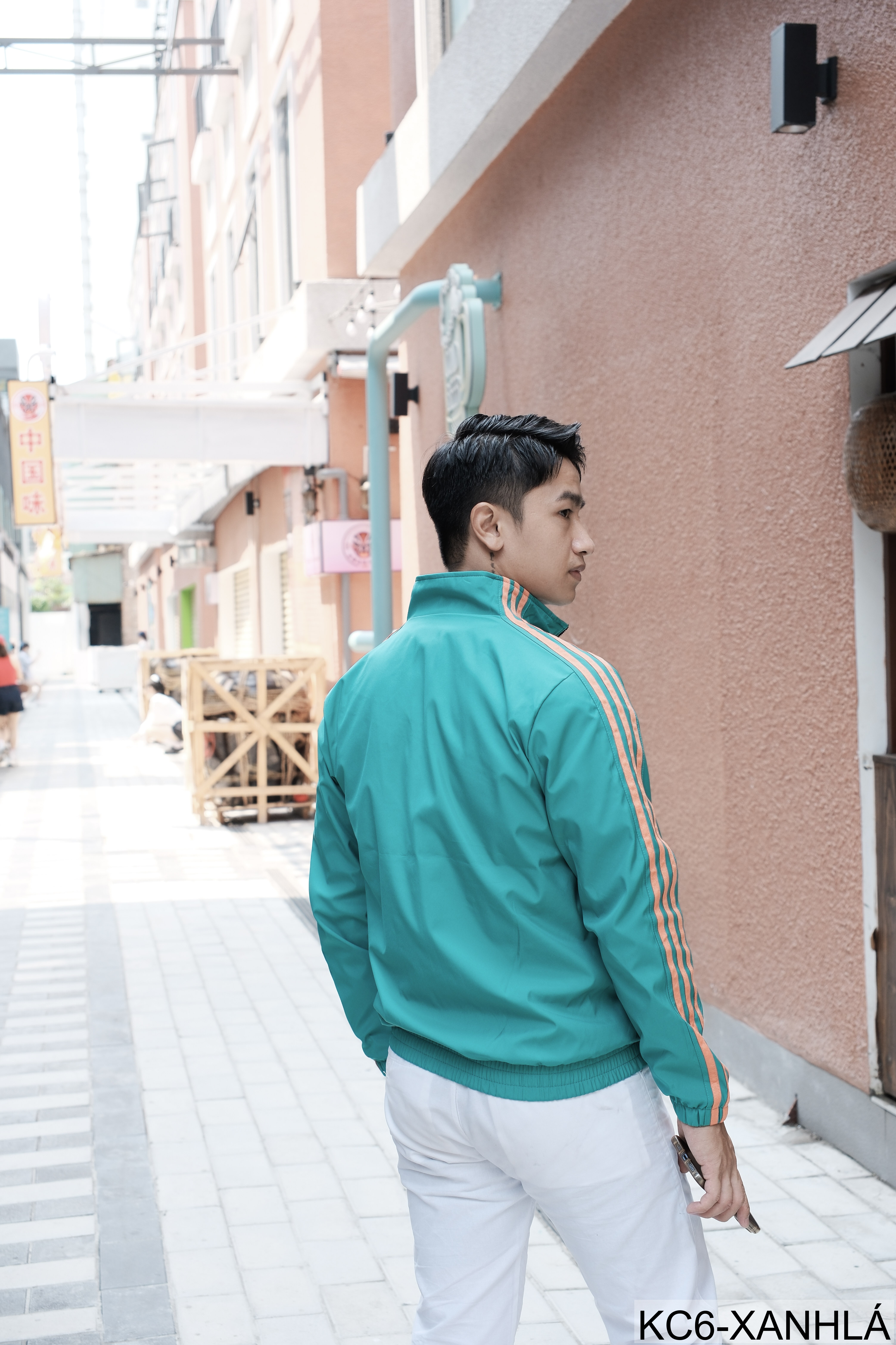 KC6 - Áo khoác nam thể thao cổ đứng tay dài chống mài mòn, thoáng khí, 3 màu trắng xanh lá đen_thumbnail_19