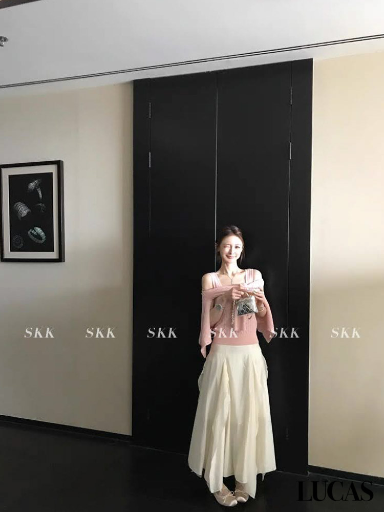 Chân váy xòe dáng dài vải mềm phối voan tơ_thumbnail_2