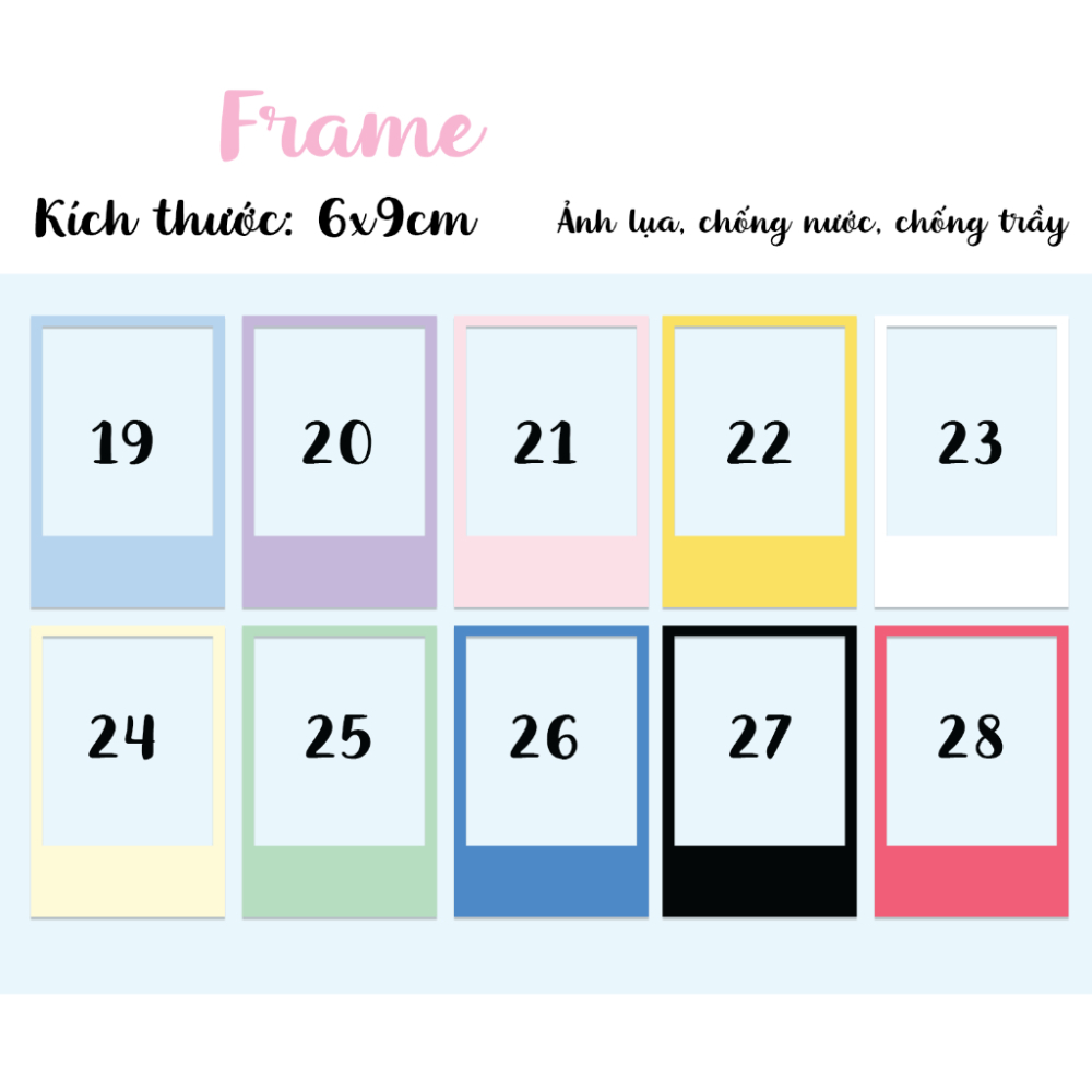 Set 8 ảnh khung Cute lụa chống nước, chống trầy in theo yêu cầu, khung sẵn hot trend_thumbnail_2
