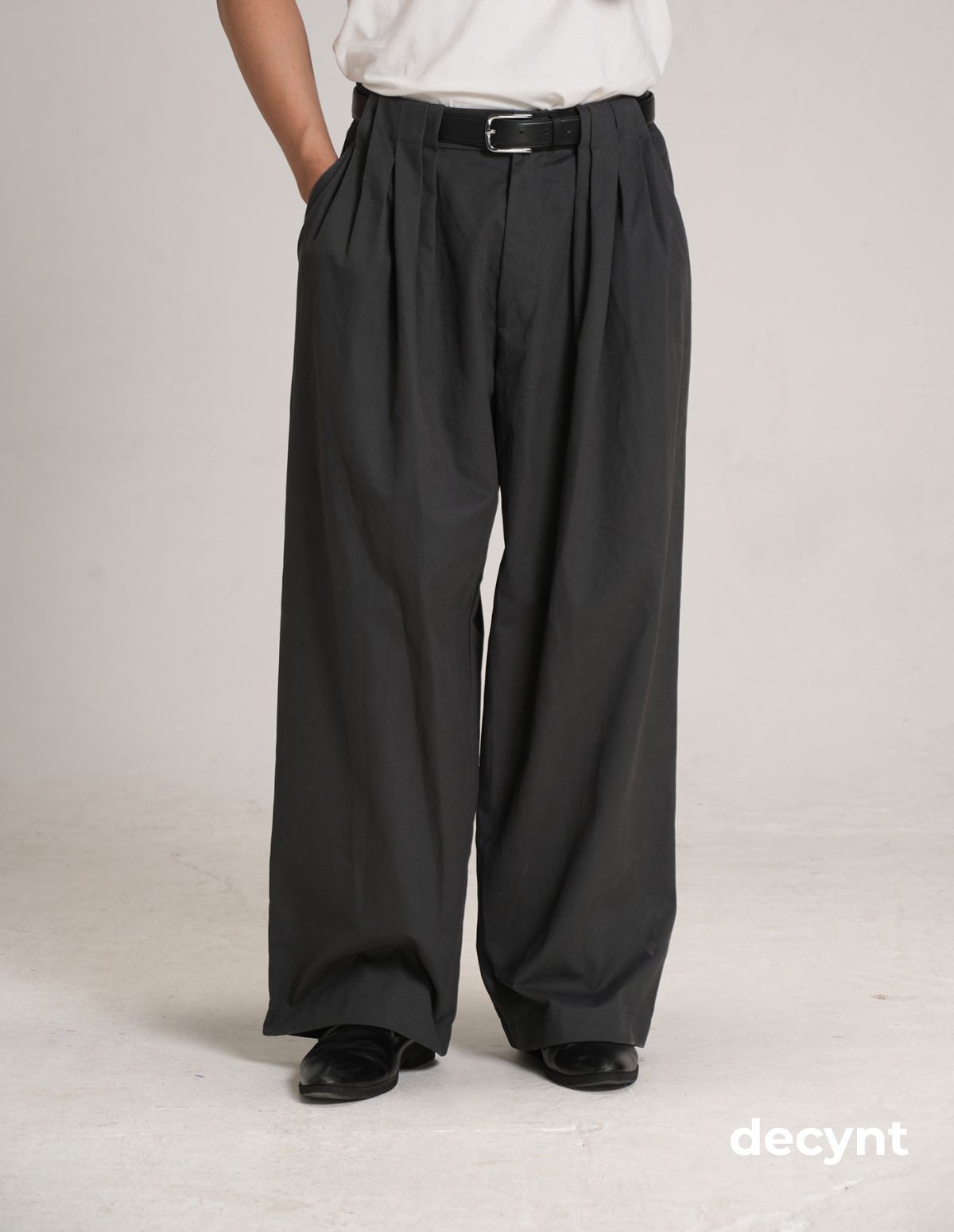 Decynt Pants 01 - Quần suông xếp ly chất liệu 100% cotton 350gsm_thumbnail_5
