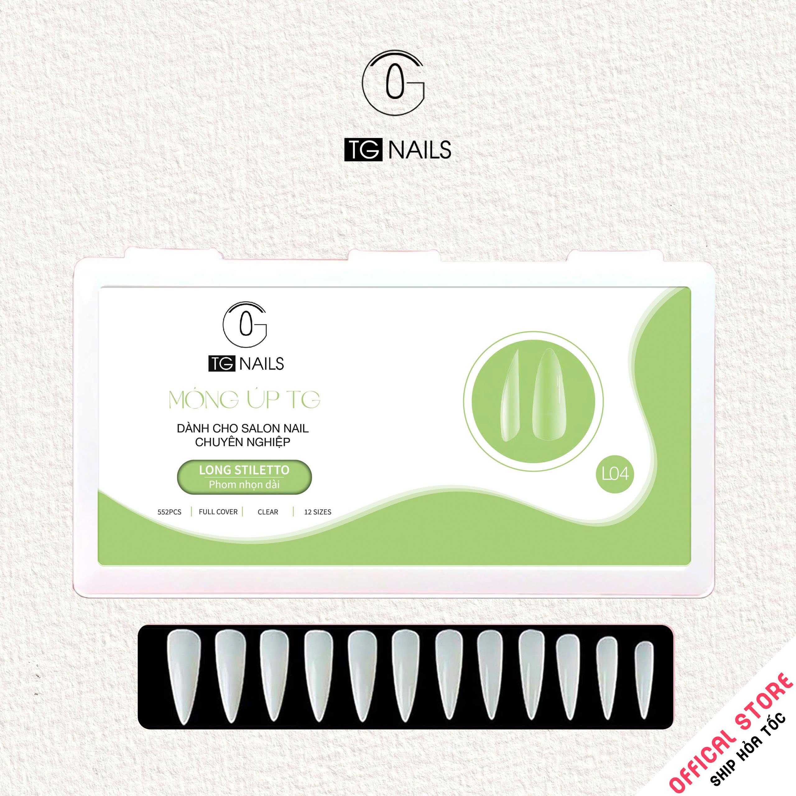 Phụ kiện gắn móng: Móng tay giả, kt(L1.2- 2.5*1.3)cm(+/-10%), chất liệu nhựa, nhãn hiệu TG, mới 100%._thumbnail_8