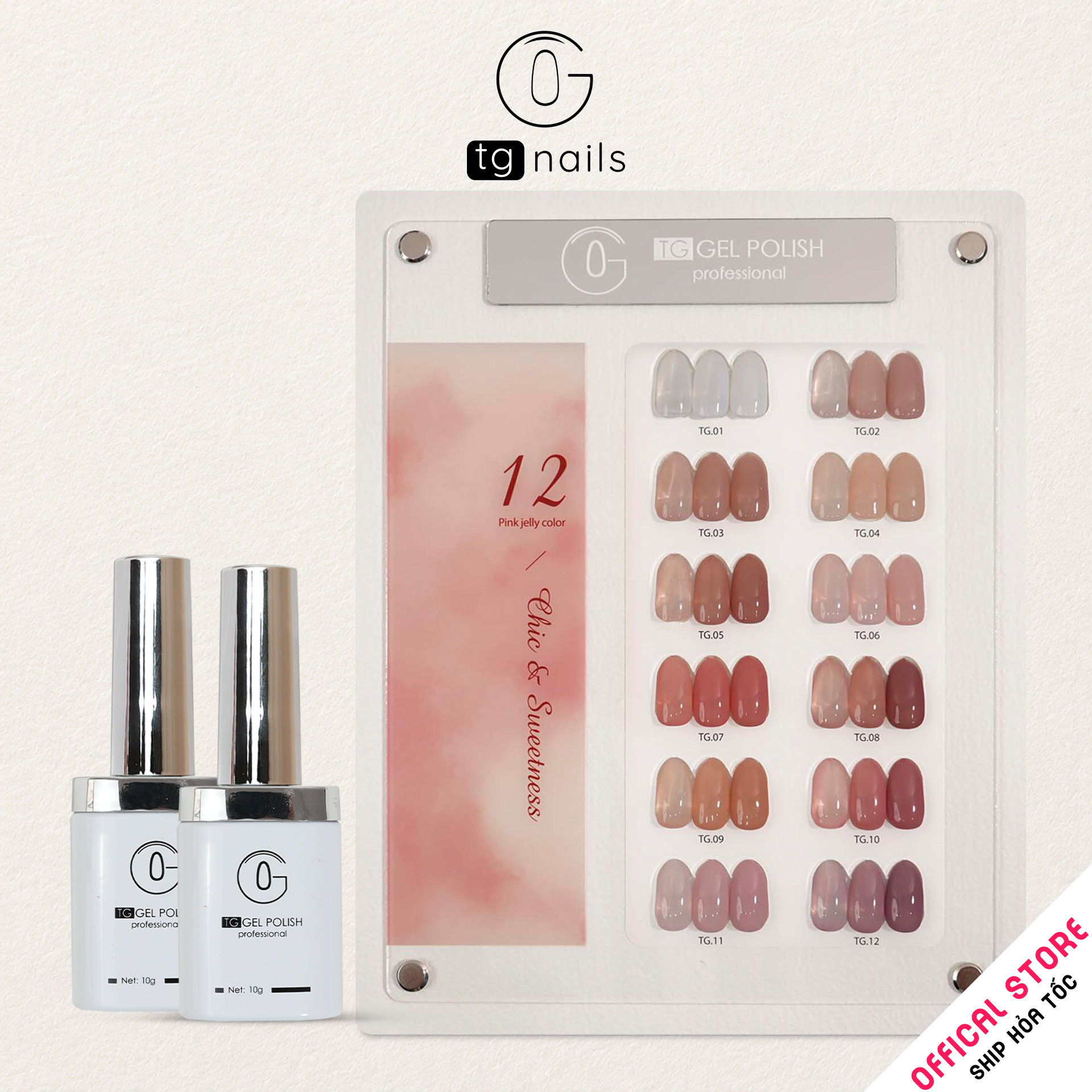 ComBo 12 màu Thạch Hồng TG - kèm bảng màu