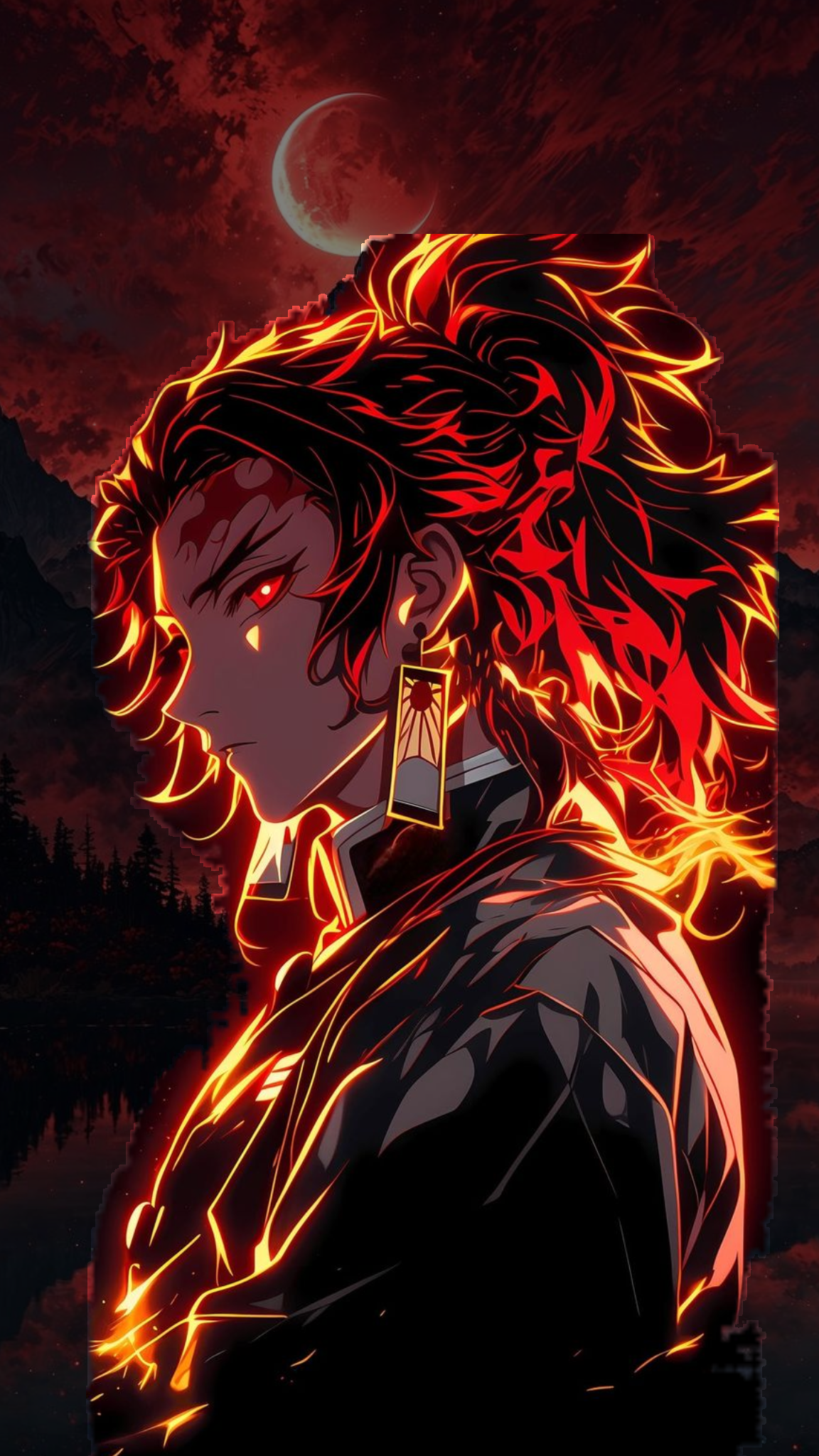 Yoriichi Flame Moon Aura — ANM-DS-252