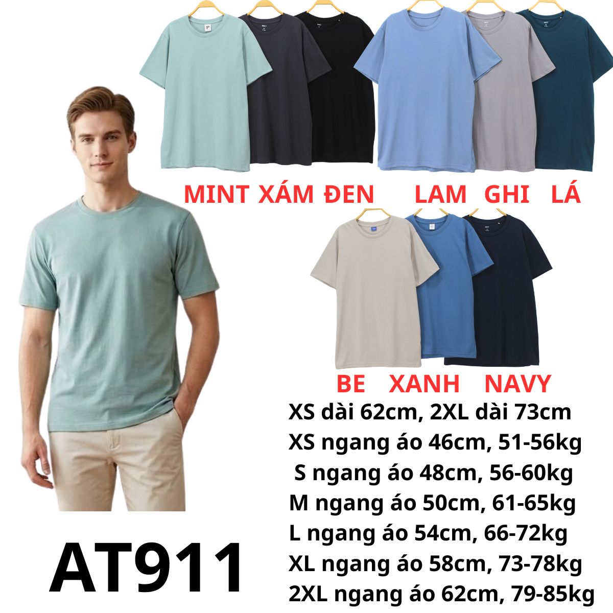 AT911 - Áo thun nam Nét
