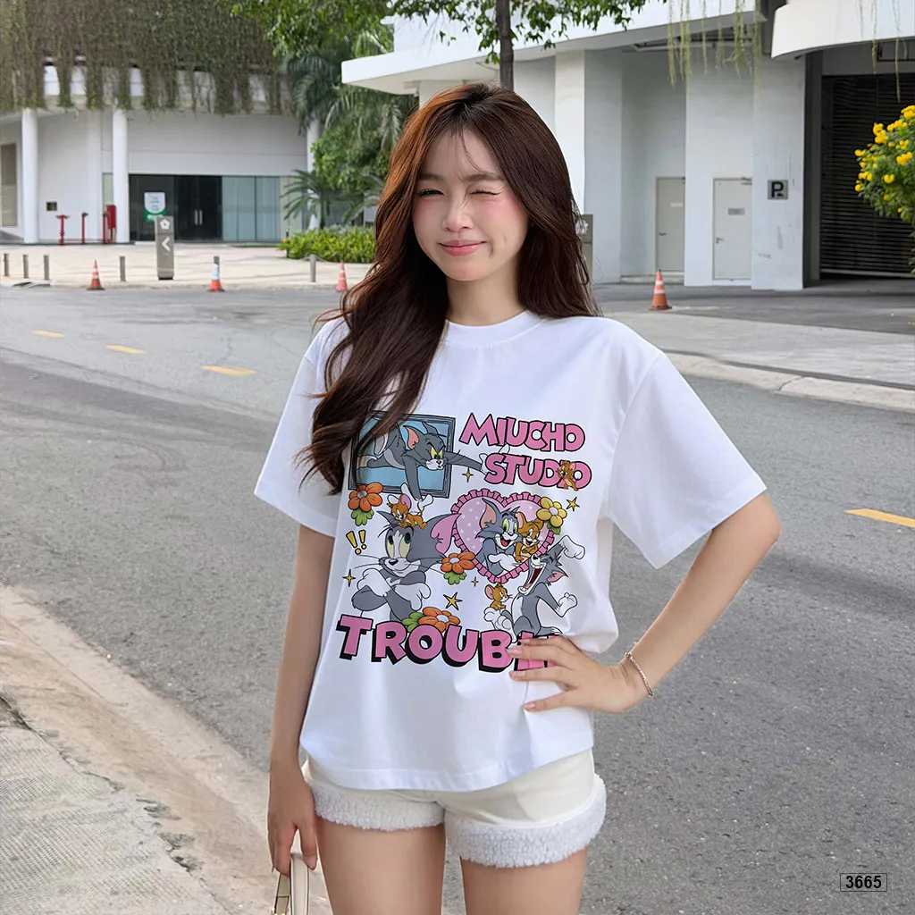 Áo thun nữ form boxy hoạt hình Mèo chuột Miucho 3665_thumbnail_2