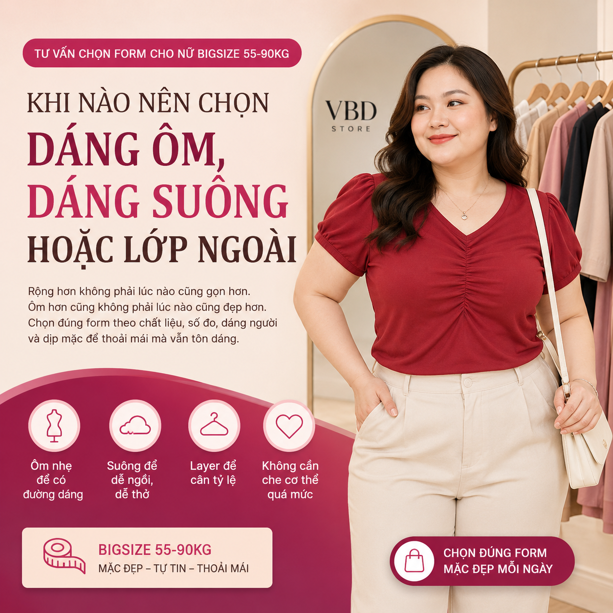 Đồ Bigsize Nữ: Khi Nào Nên Chọn Dáng Ôm, Suông Hoặc Layer