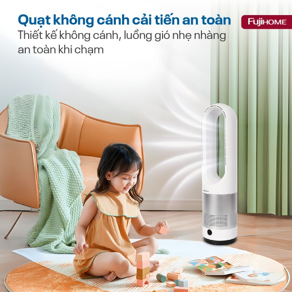 Quạt không cánh mini, lọc không khí khử khuẩn Anion + UV kết nối WIFI Fujihome BF18_thumbnail_11