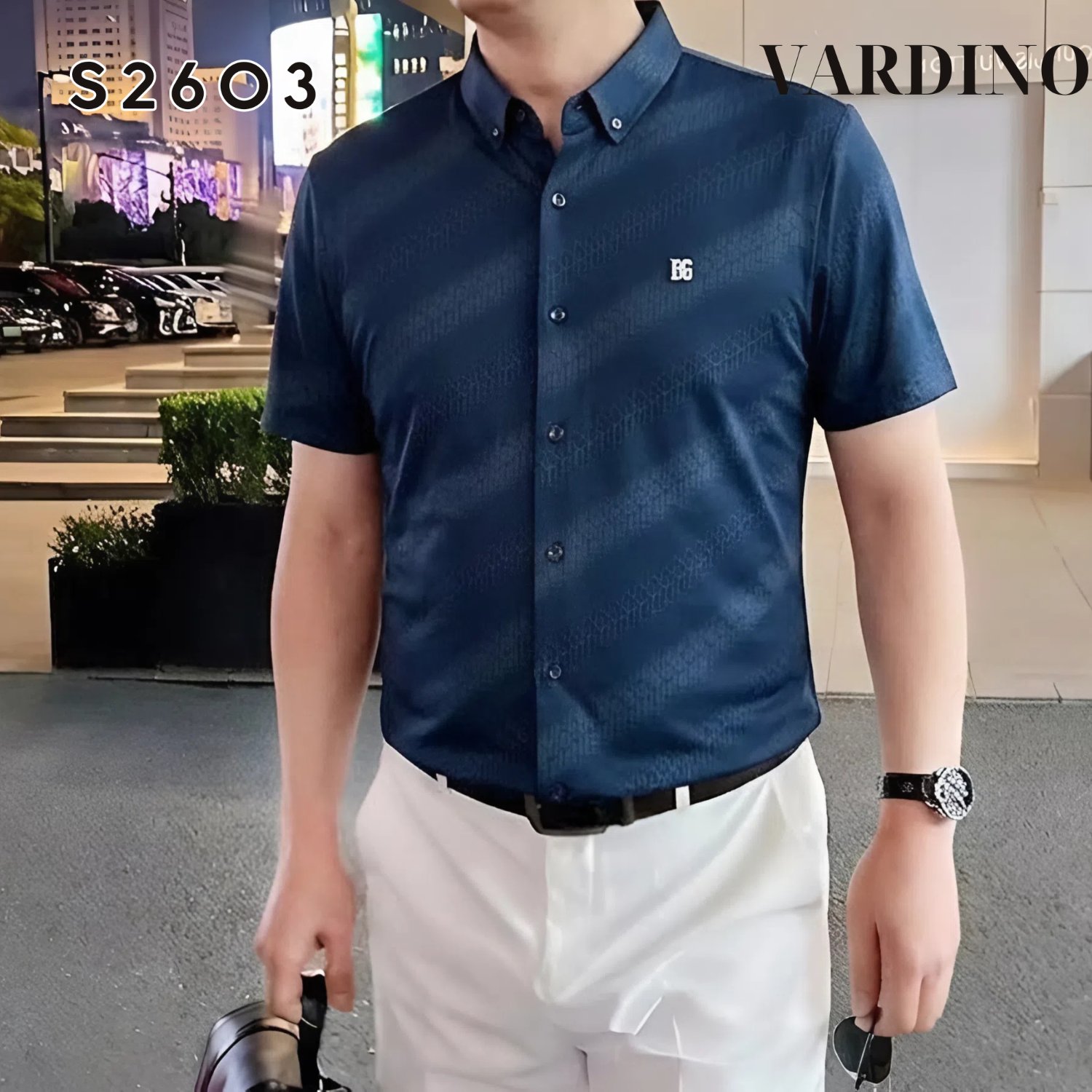 Sơ mi hoạ tiết Vardino S2603