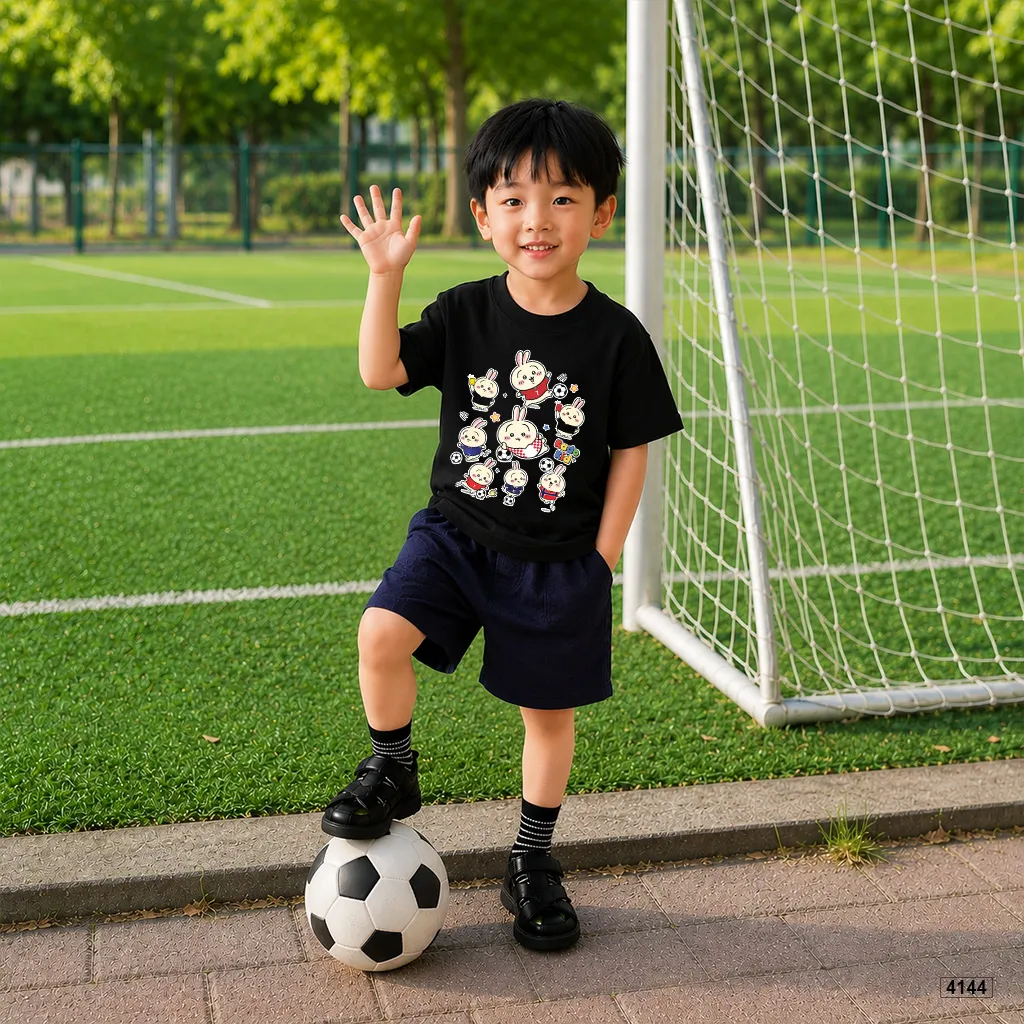 Áo thun form ôm dáng ngắn AED4144 Kado tay ngắn vải cotton thoáng mát cổ tròn in mix_thumbnail_5