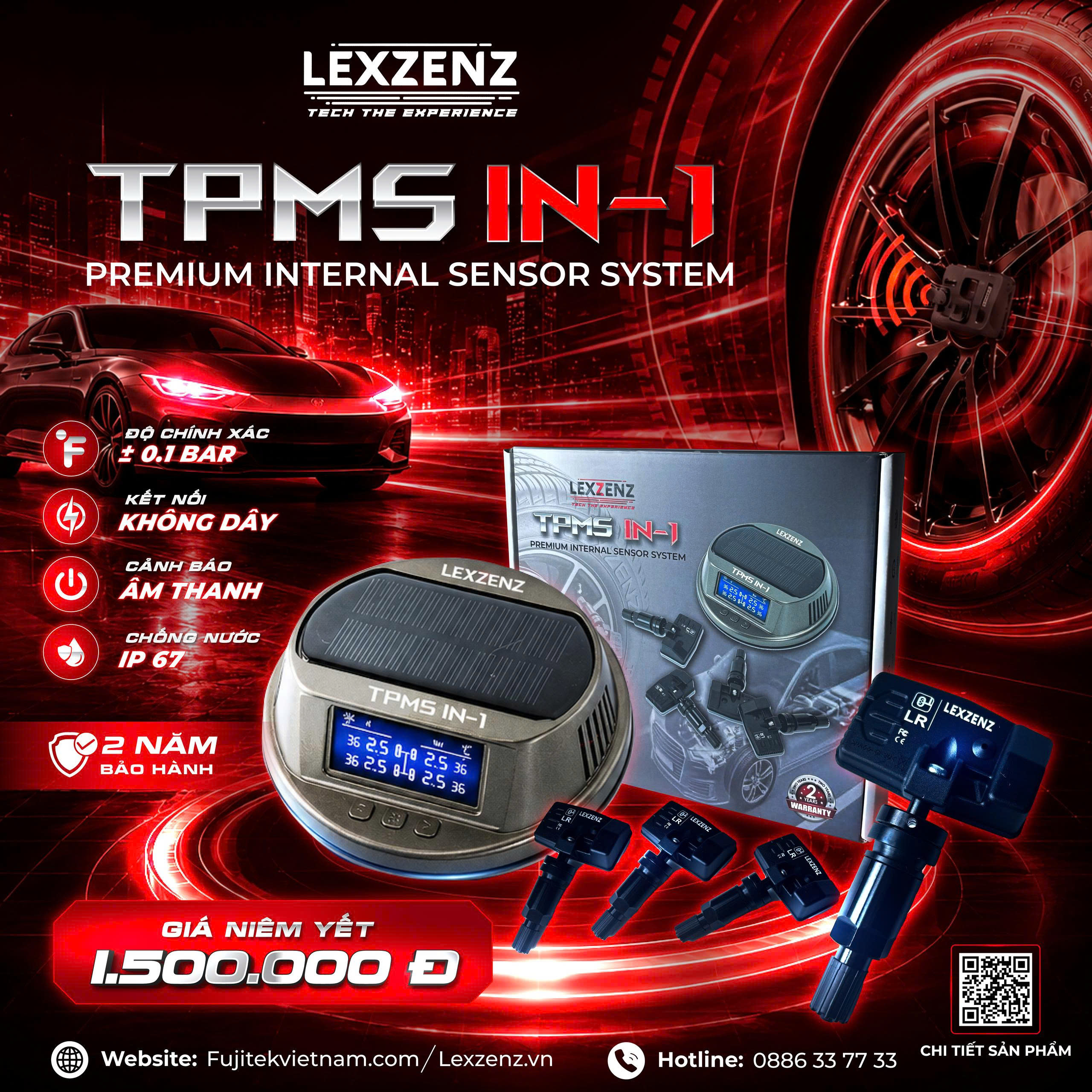 Cảm biến áp suất lốp Lexzenz TPMS IN-1 cảnh báo thông minh_thumbnail_2