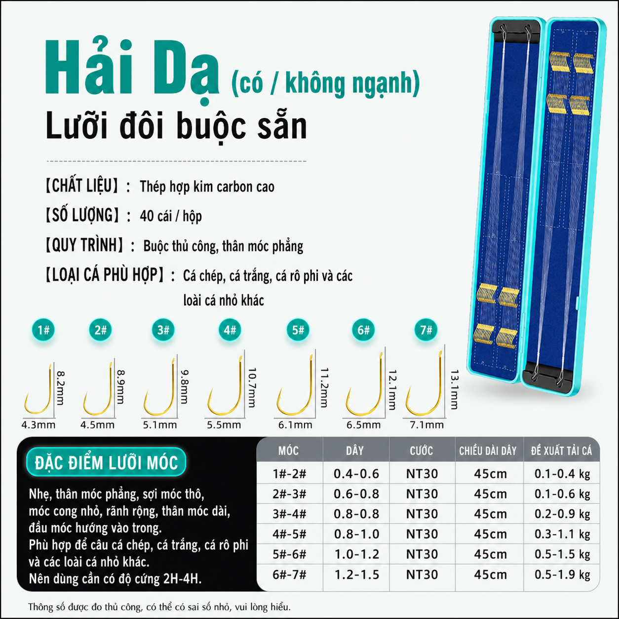 Hộp 40 Bộ Thẻo izu 45cm Lưỡi Vàng