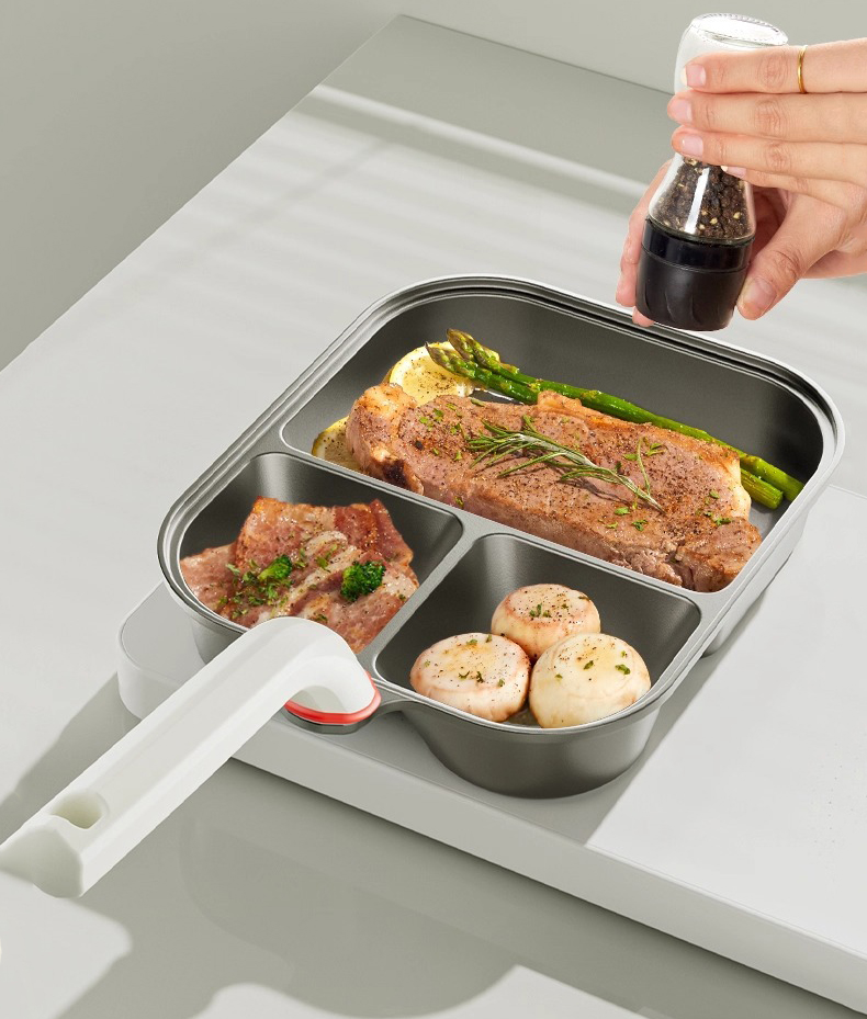 Chảo chiên 3 ngăn chống dính cao cấp