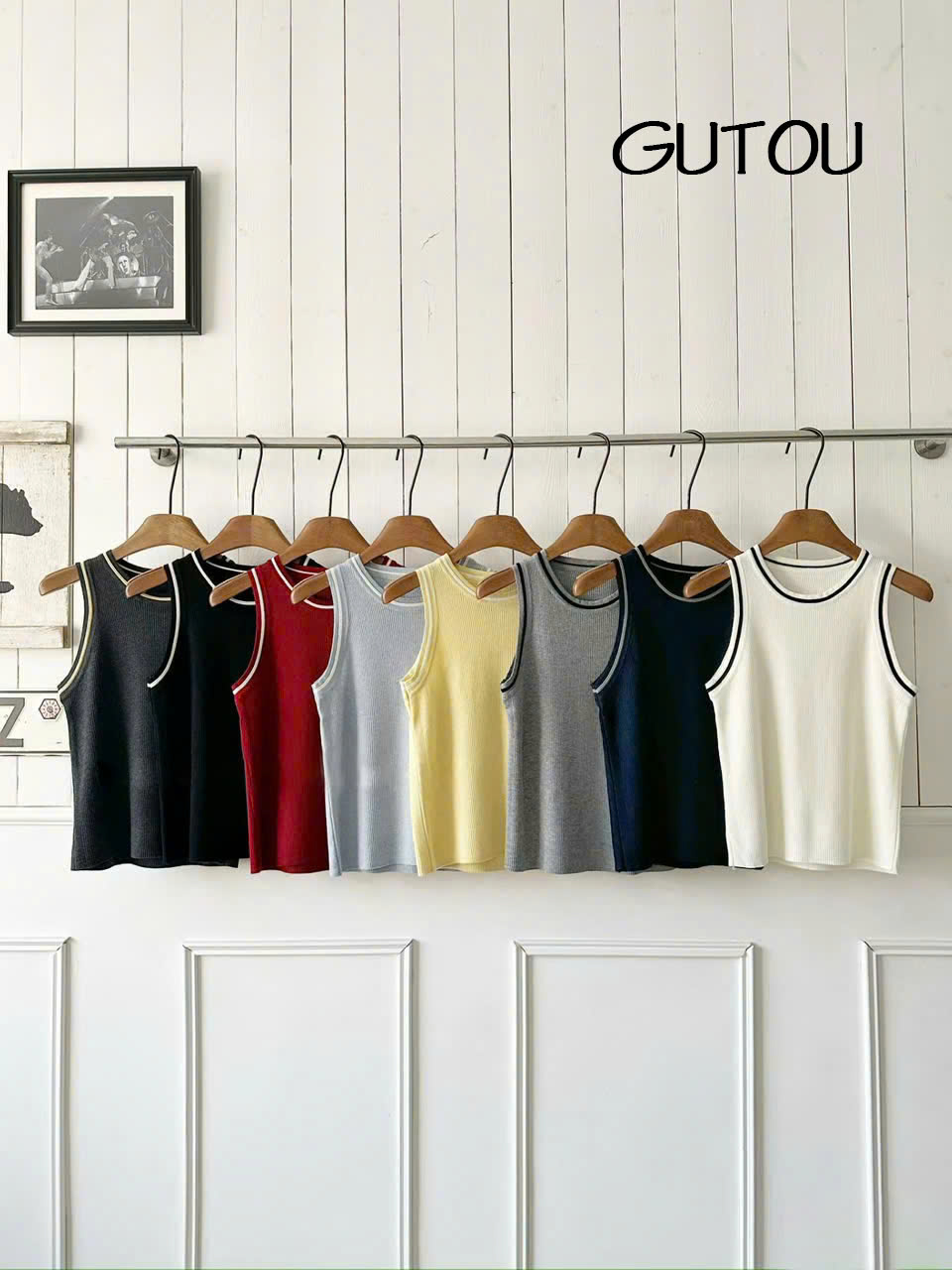 [ GUTOU ] Áo Len Tank Top Viền Line Minimal_thumbnail_11
