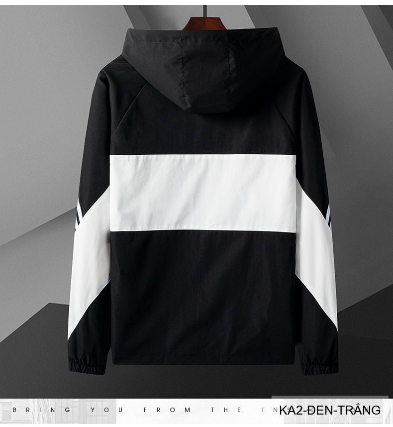 KA2 - Áo khoác nam phối màu thời trang, liền mũ, chống gió, phù hợp xuân thu_thumbnail_18