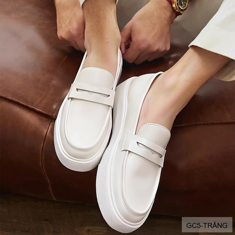 GC5 - Giày nam trắng đế dày kiểu loafer thời trang, chất da bò mềm êm_thumbnail_2