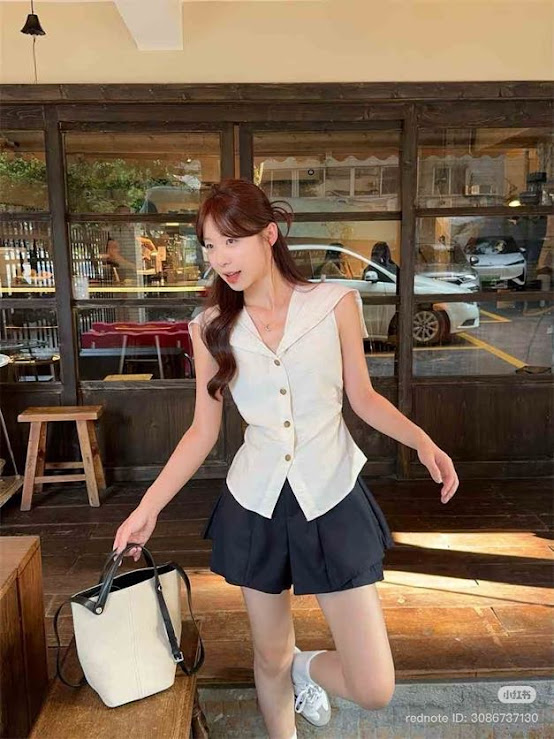 Lucas - Set áo cổ thủy thủ cài cúc + quần váy dáng ngắn_thumbnail_5