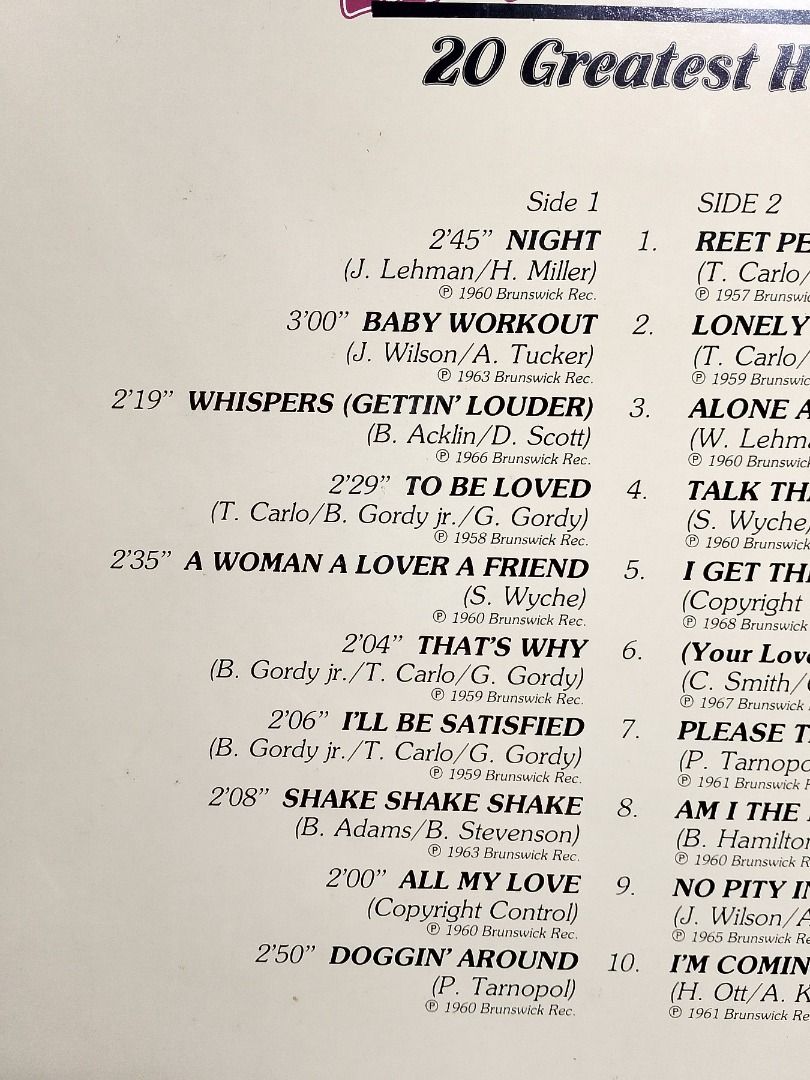 JACKIE WILSON - 20 GREATEST HITS _thumbnail_2