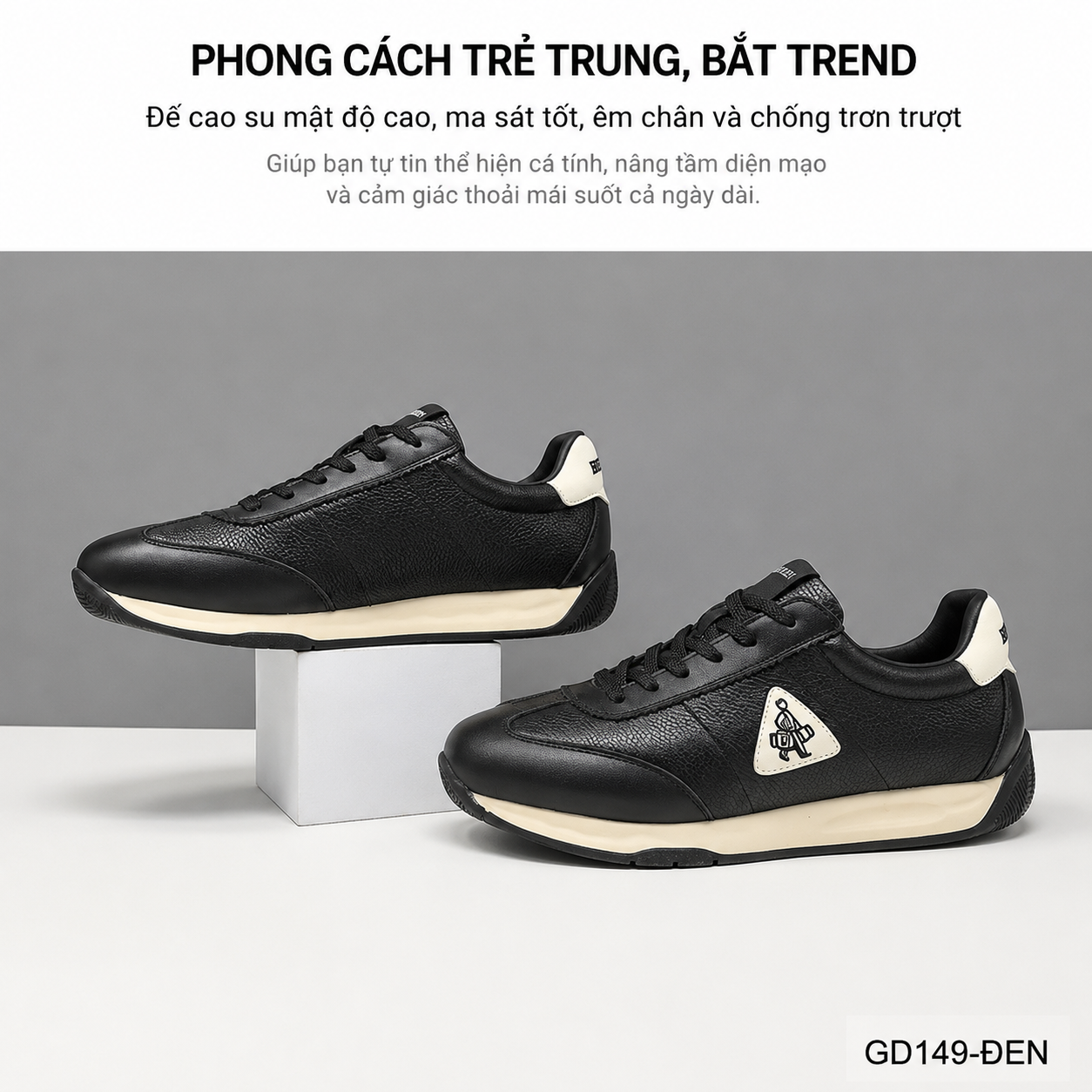 GD149 - Giày thể thao nam phong cách retro, thoáng khí, đế dày êm ái, phối màu trắng đen_thumbnail_10
