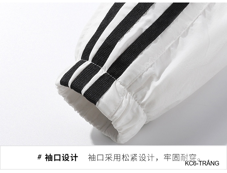 KC6 - Áo khoác nam thể thao cổ đứng tay dài chống mài mòn, thoáng khí, 3 màu trắng xanh lá đen_thumbnail_14