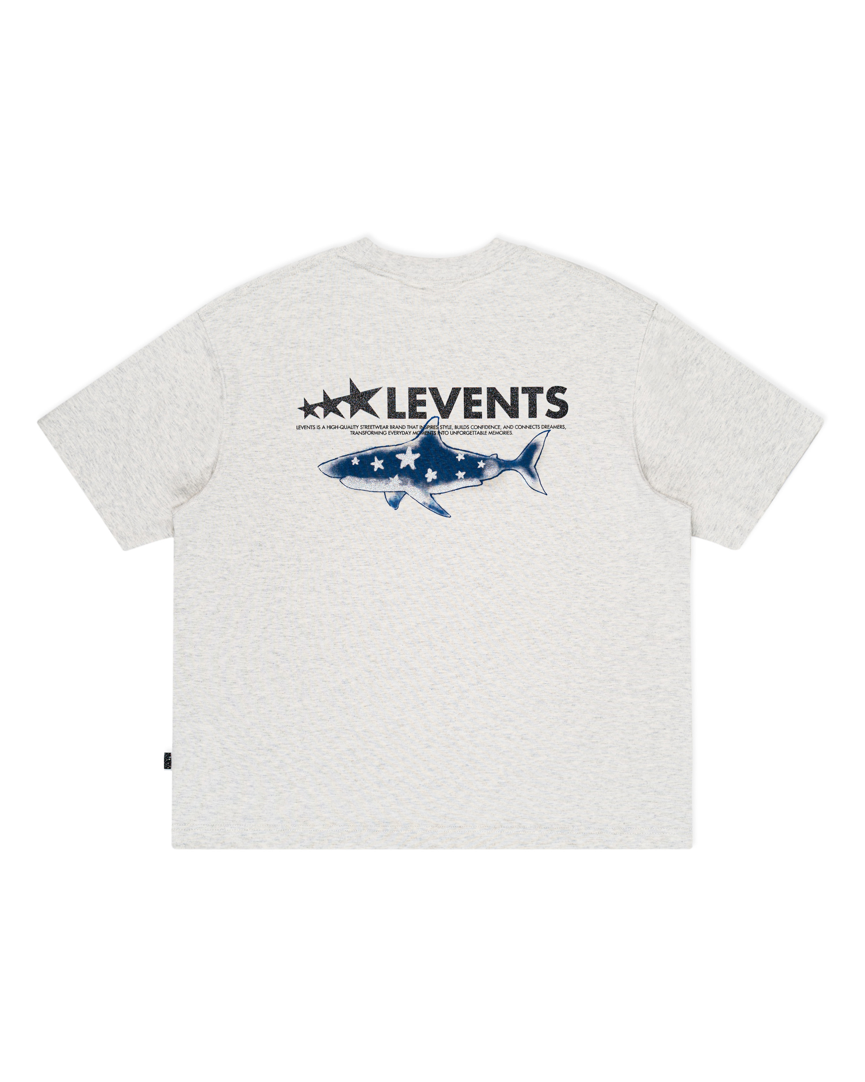 Levents® XL Logo Star Shark Semi-Oversized Tee/ Grey