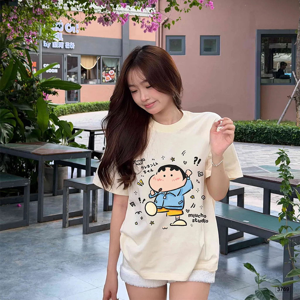 Áo thun nữ form boxy Shinnosuke phong cách đáng yêu Miucho 3769_thumbnail_6