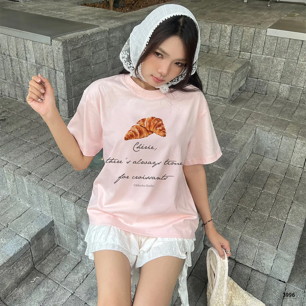 Áo thun boxy nữ in graphic Croissant đáng yêu Miucho 3996_thumbnail_6