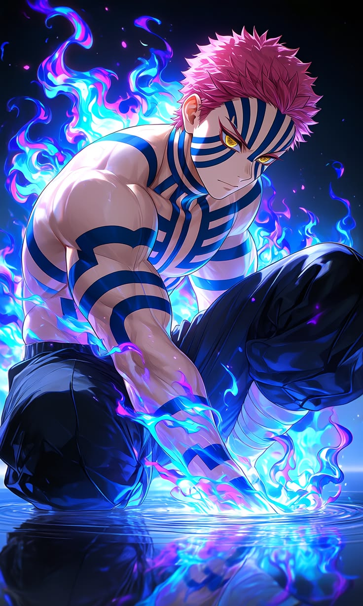 Akaza Blue Flame Aura — ANM-DS-255