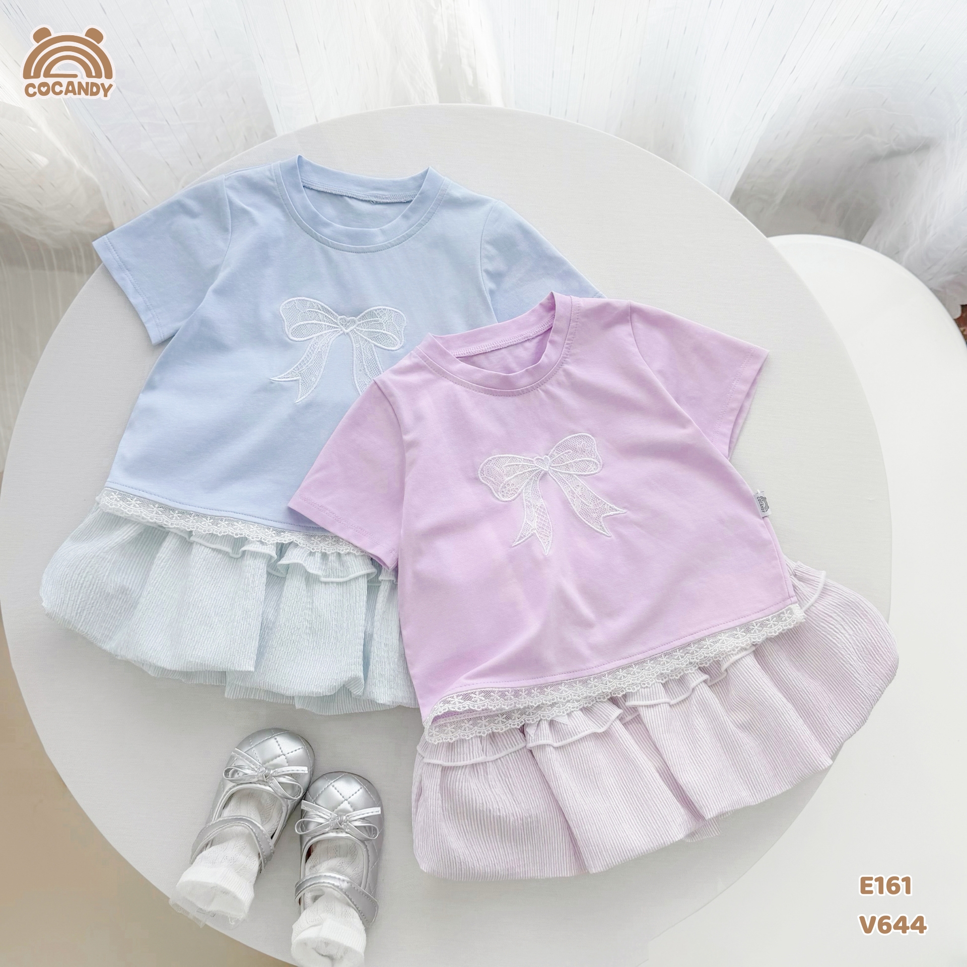 Áo cộc cotton XANH thêu nơ_thumbnail_6