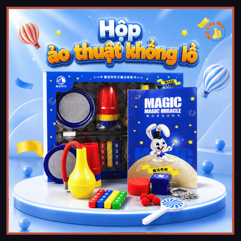 Bộ To Đồ Chơi Ảo Thuật Khổng Lồ Thông Minh Cho Bé Set 10 Đạo Cụ Biểu Diễn Ma Thuật, Kèm Sách Hướng Dẫn Chi Tiết BigcityBuy 343AT