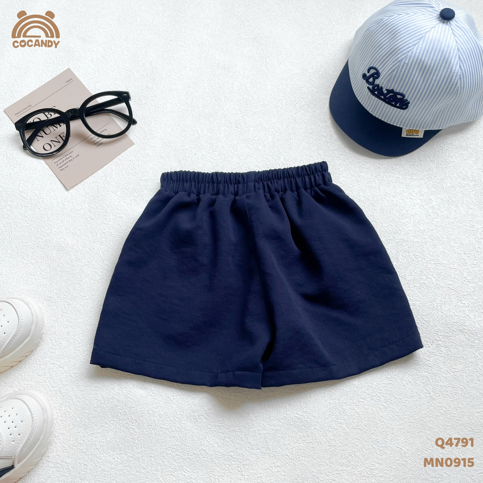 Quần cộc XANH NAVY 2 túi vát cúc tag CCD_thumbnail_2