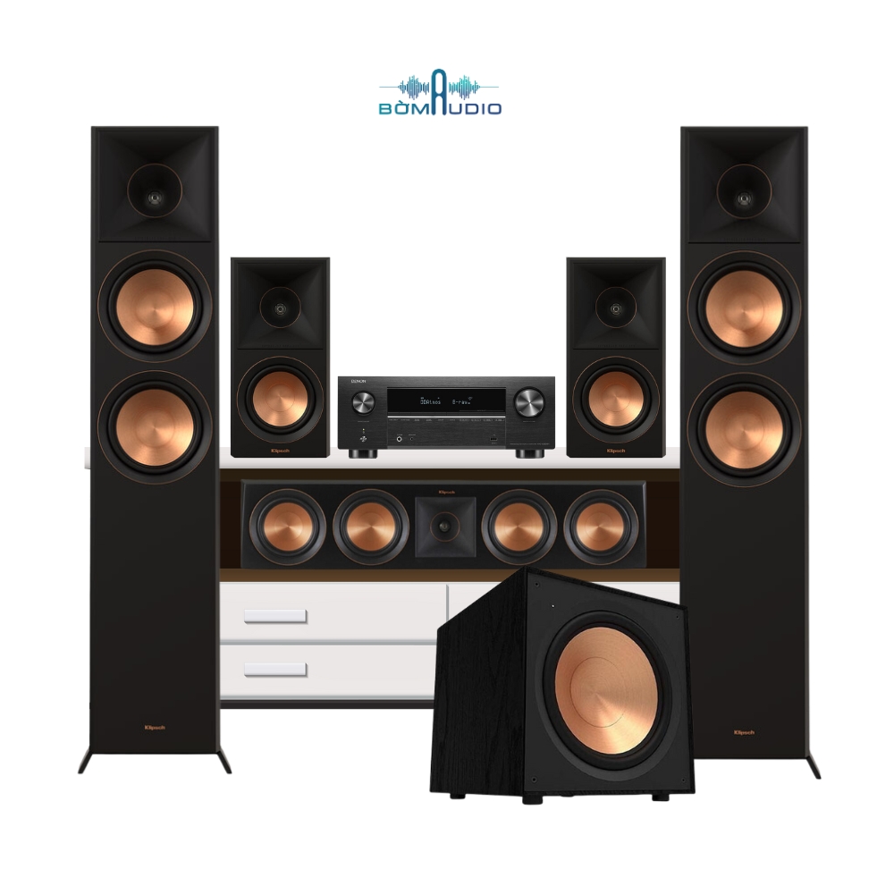 Combo Amply DENON AVR X3800H + Front KLIPSCH RP 6000F II + Center KLIPSCH RP - 504C + Bookshelf  KLIPSCH RP-500M II + Sub KLIPSCH R - 121SW - B118_thumbnail_0