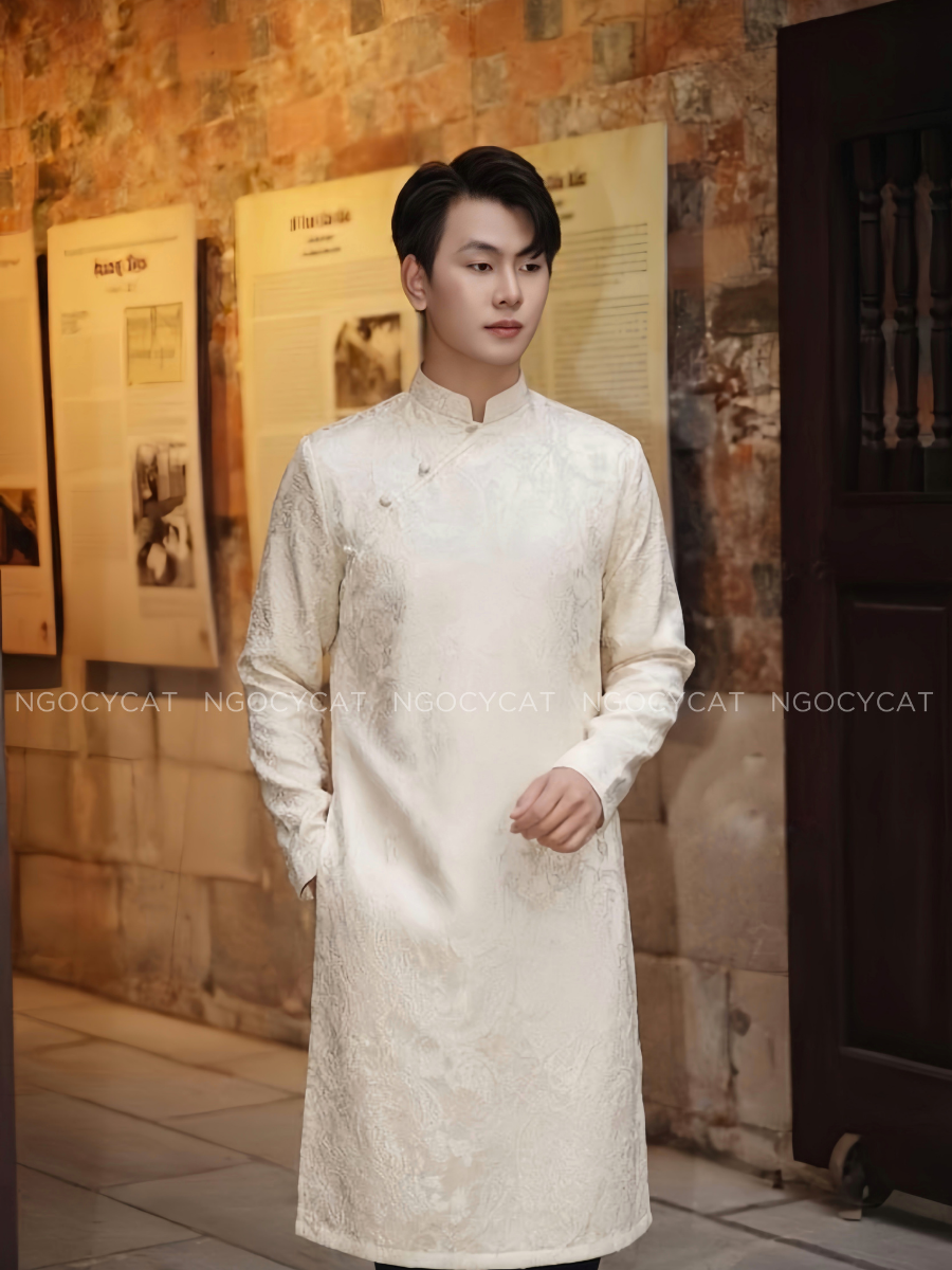 Áo Dài Nam Màu Vàng Phai_thumbnail_1