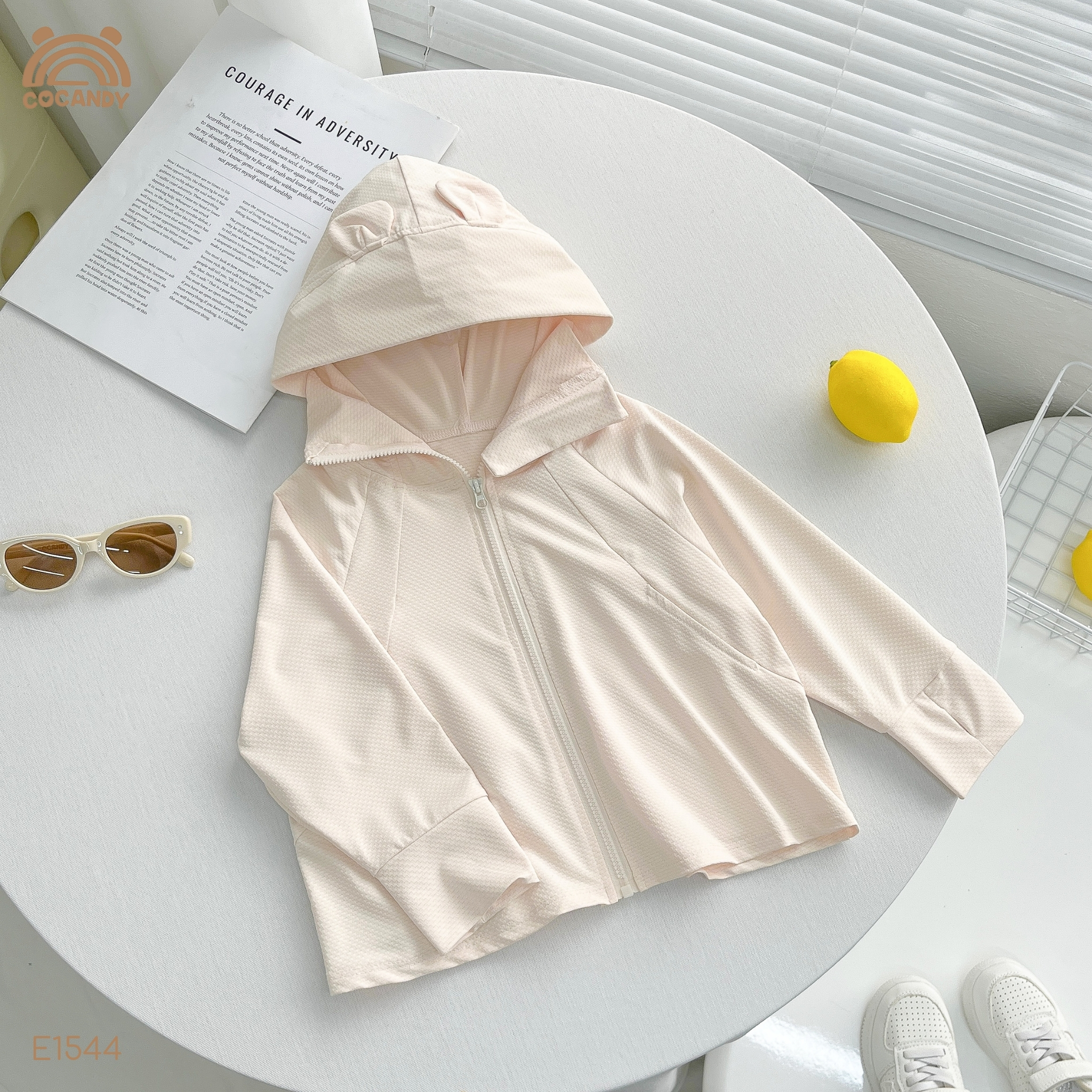 Áo khoác chống nắng Dia-Cool BE mũ gấu