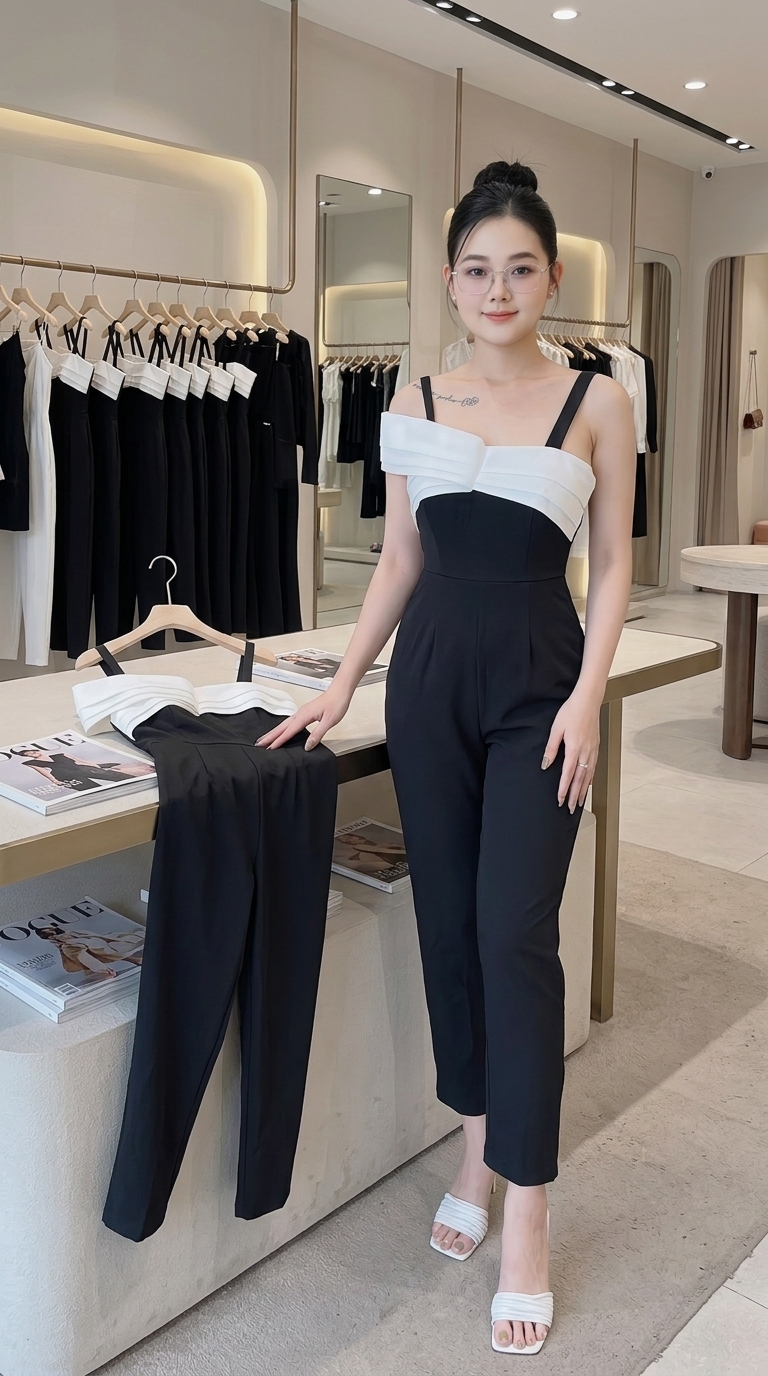 Jumpsuit dây nơ sành điệu
