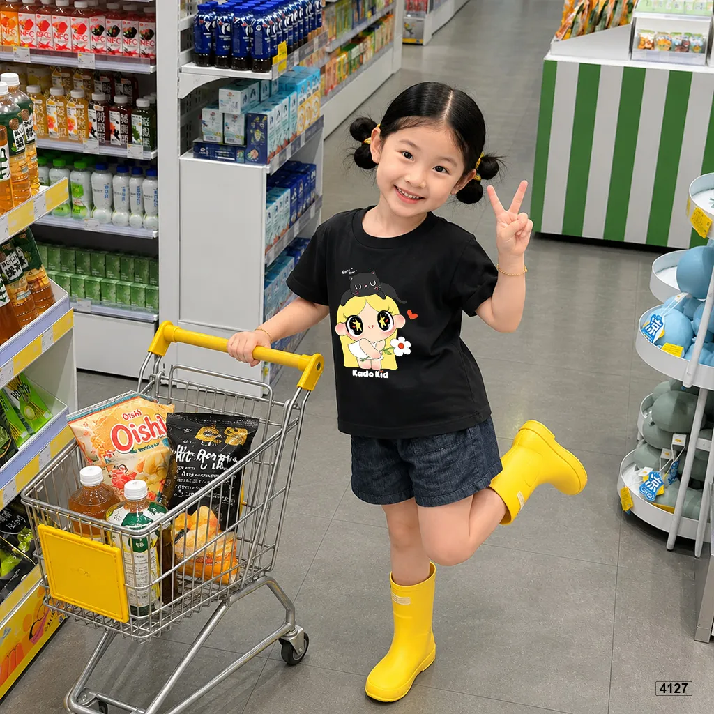 Áo thun bé gái Chibi Cat đáng yêu Kado 4127_thumbnail_5