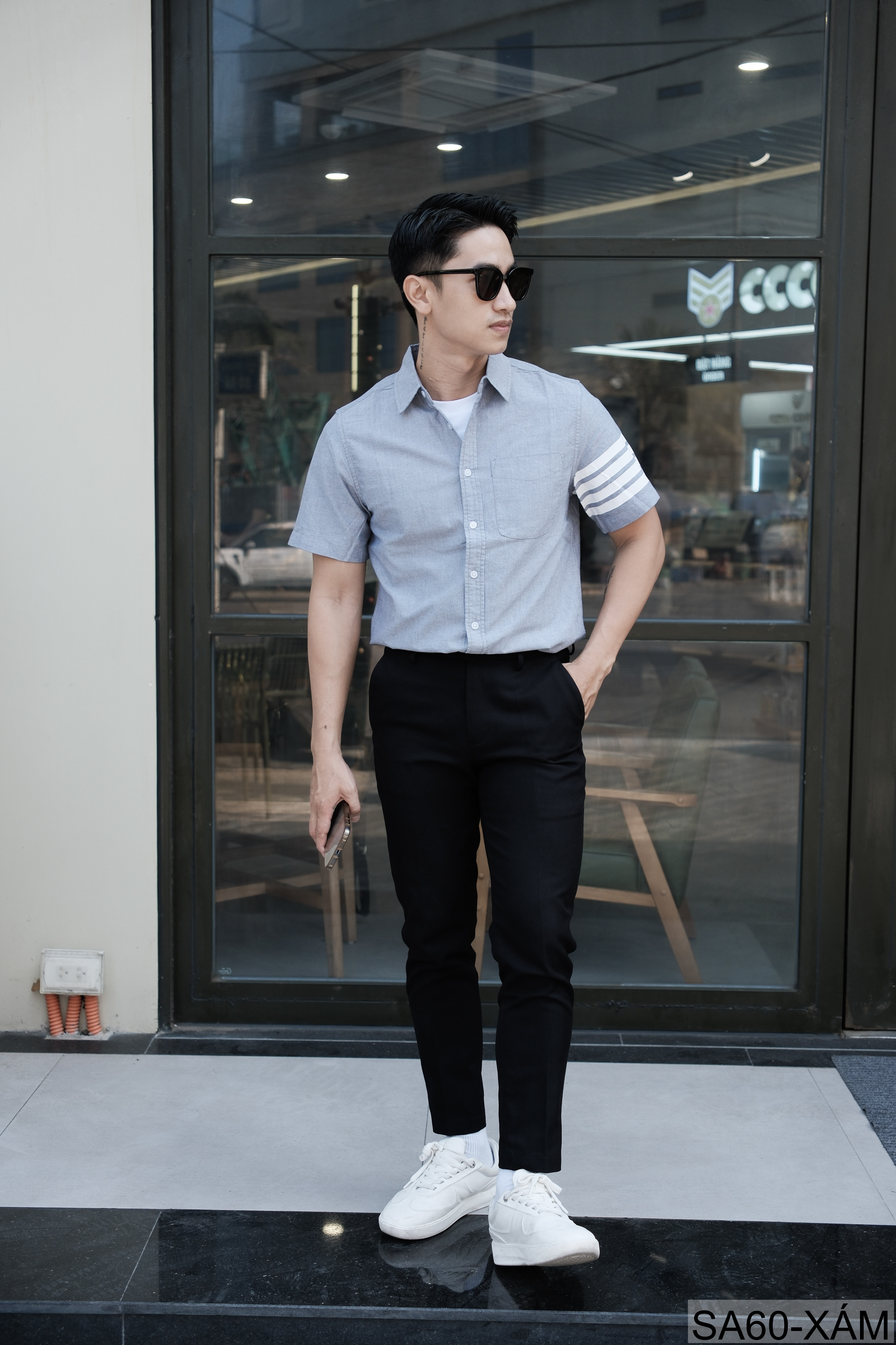 SA60 - Áo Sơ Mi Nam Tay Ngắn Phong Cách Nhật Bản Chất Cotton Thoáng Mát Đa Dụng_thumbnail_25