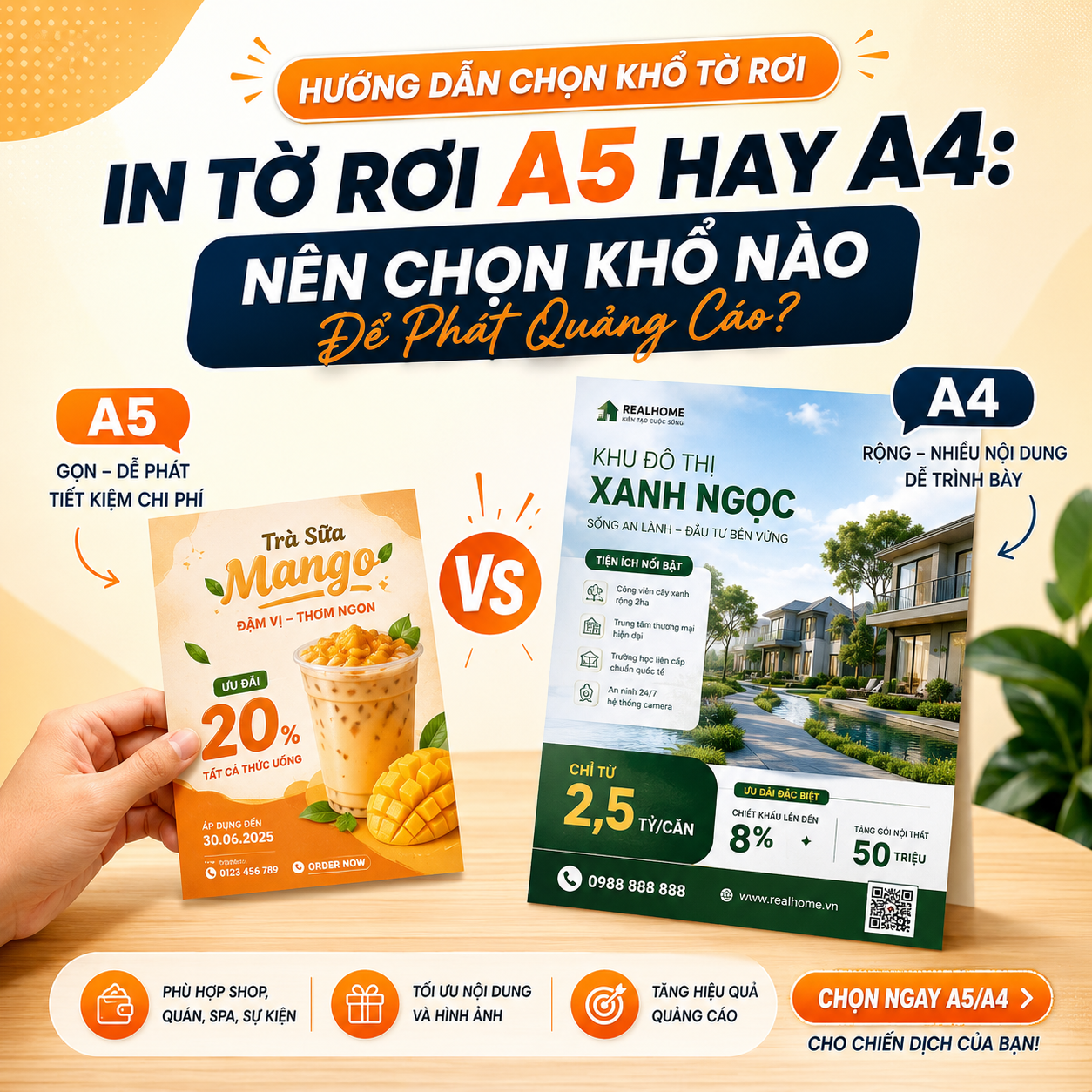 In Tờ Rơi A5 Hay A4: Chọn Khổ Nào Để Quảng Cáo?