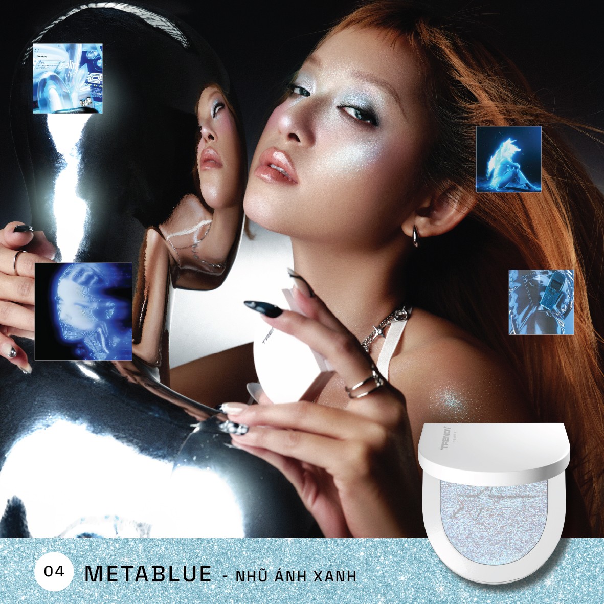 CHROMARISE HOLO HIGHTLIGHTER TRENDY BEAUTY (Màu 04 Meta Blue)