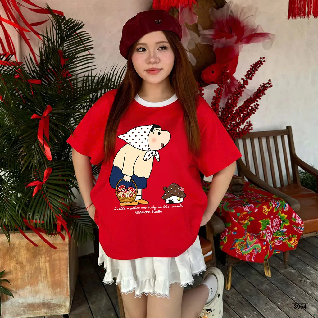 Áo thun boxy nữ phối cổ mix màu dễ thương Miucho 3964_thumbnail_4