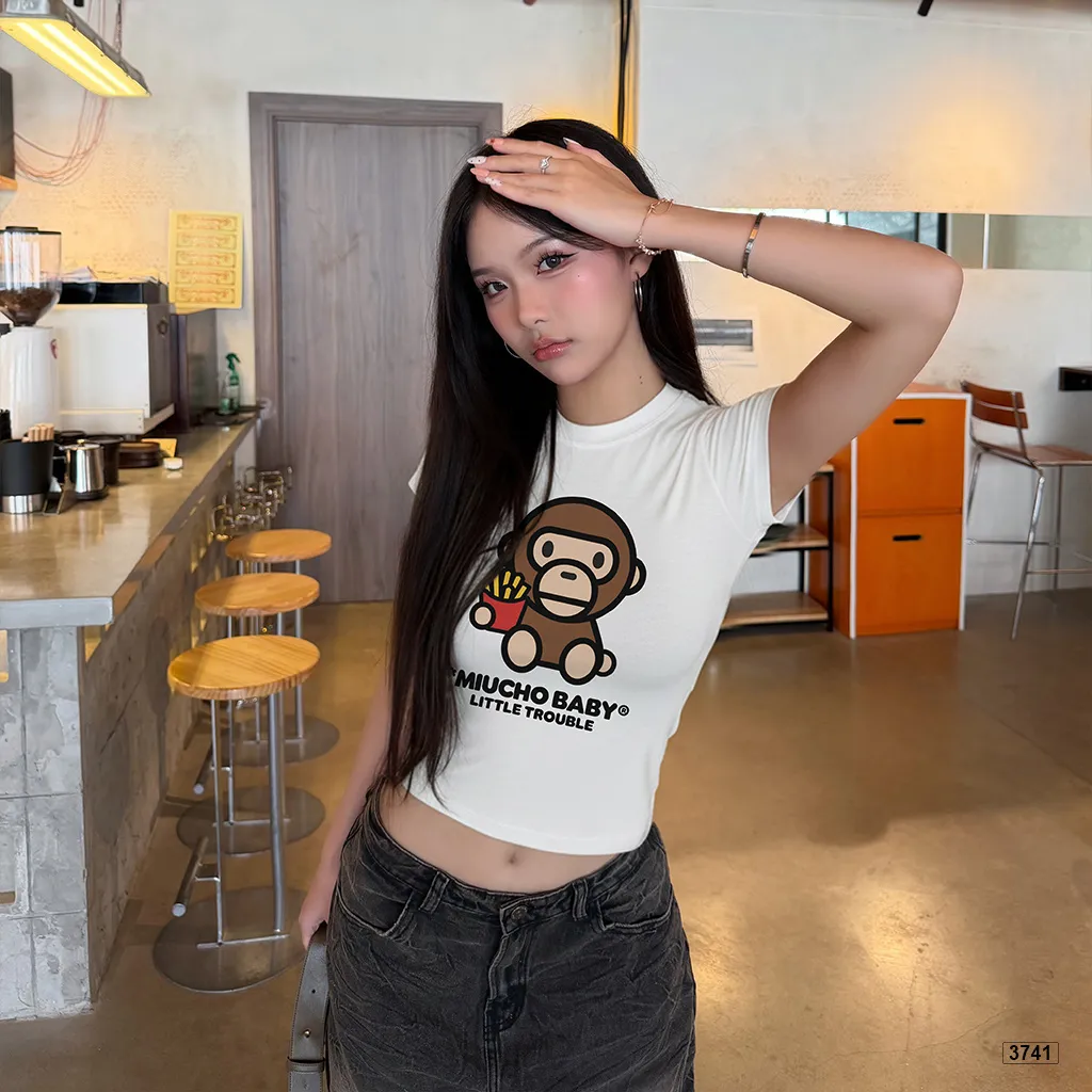 Áo thun babytee form ôm dáng ngắn hoạt hình Beezy 3741_thumbnail_4