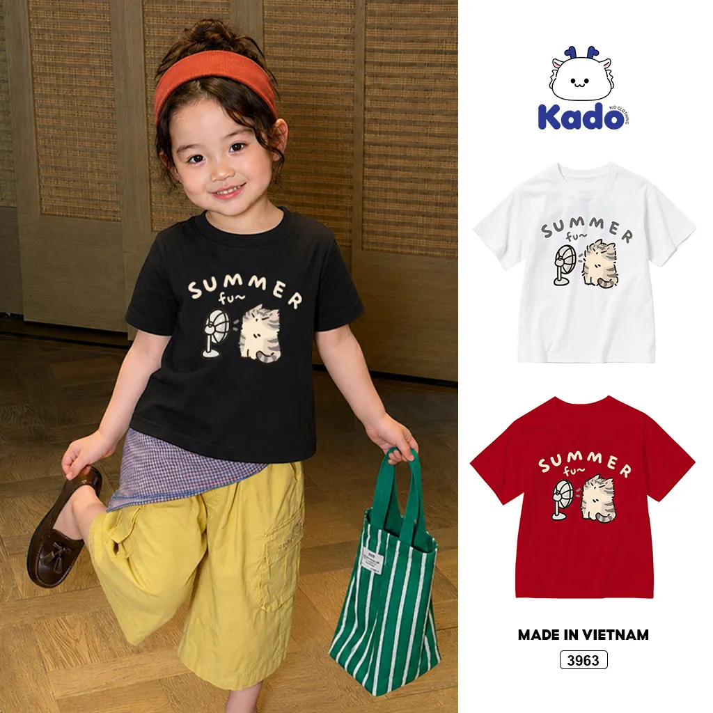 Áo thun cho bé Summer Cat đáng yêu Kado 3963