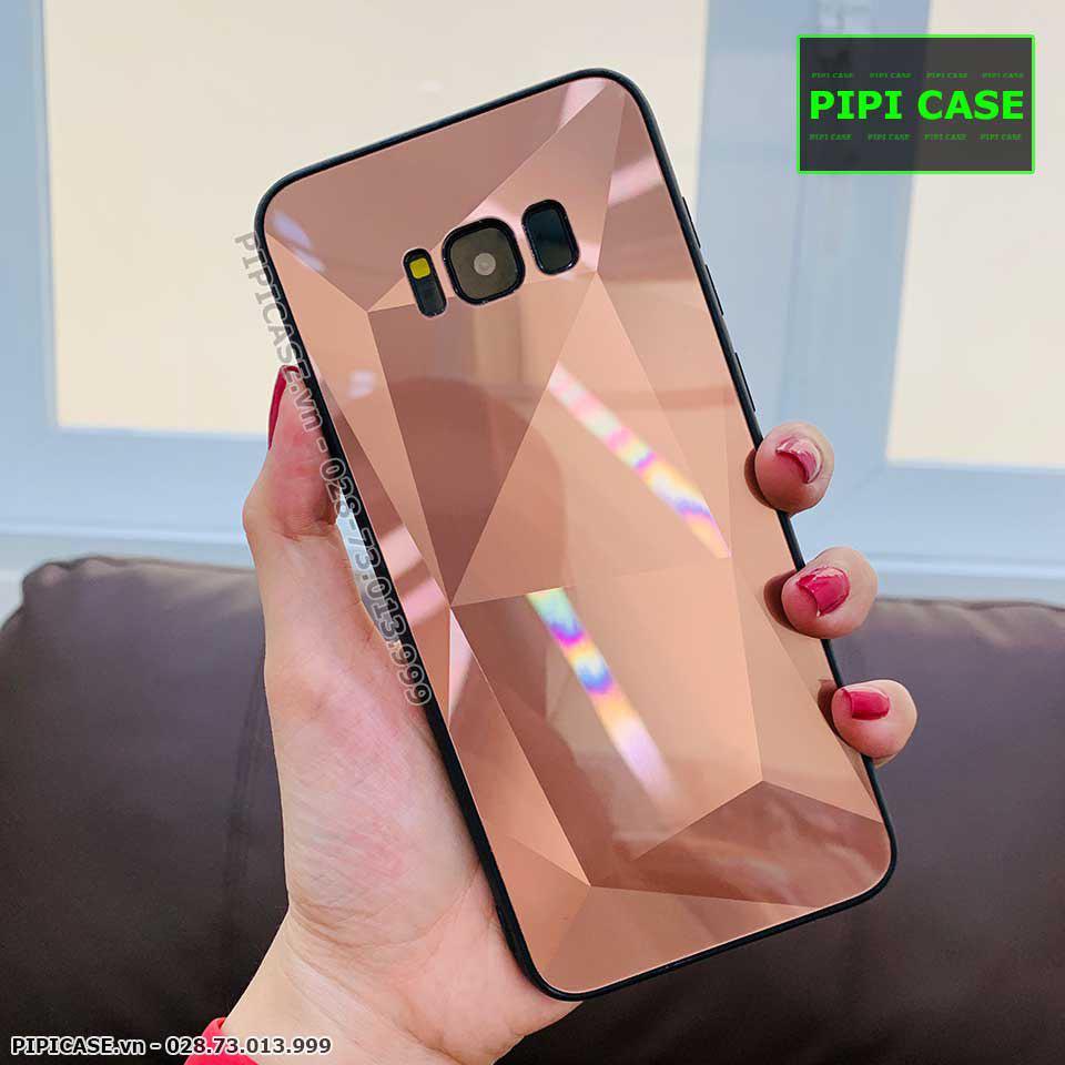 Ốp Lưng Samsung S8 - Kim Cương 6D - Nâu